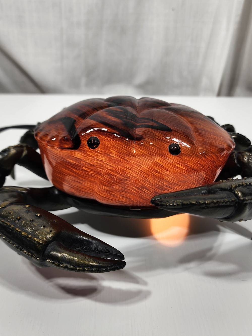 Rust Orange Steel And Glass Crab Lamp - Home Accents